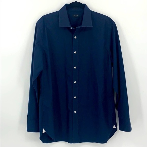 J. Crew Shirts J Crew Navy Blue Ludlow Slim Fit Dress Shirt 6534